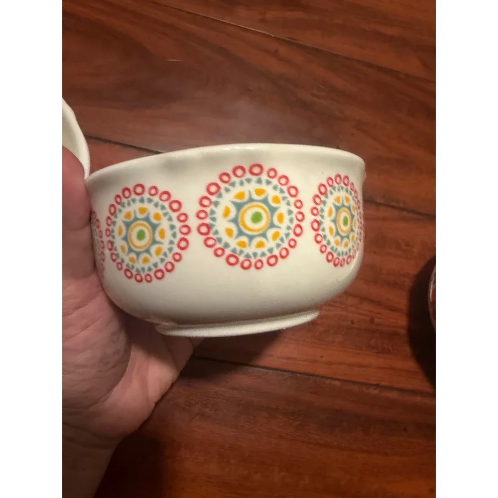 Pioneer Woman Stoneware  Set of 4 Floral Medallion Multi-Color 4 inch